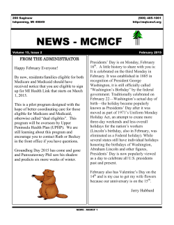 Newsletter - Marquette County Medical Care