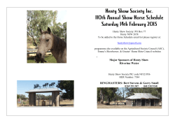 NSW – Saturday 14th February – Henty Annual Ag Show – Program