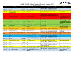 SASO Meet Schedule February Through August