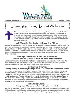 Journeying through Lent at Wellspring
