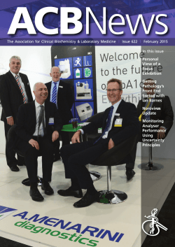 In this issue Personal View of a Focus Exhibition Getting Pathology`s