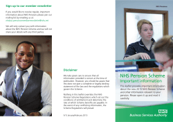 NHS Pension Scheme - NHS Business Services Authority