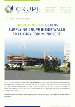 CRUPE Uruguay begins supplying CRUPE Inside walls to luxury Forum