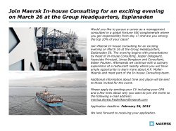 Join Maersk In-house Consulting for an exciting evening on