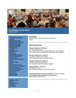 The Meeting House News - First Parish in Concord