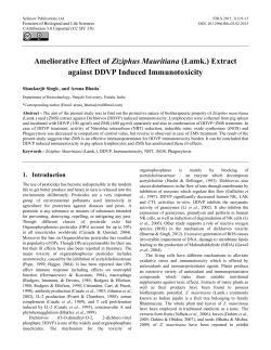 Ameliorative Effect of Ziziphus Mauritiana (Lamk.) Extract against