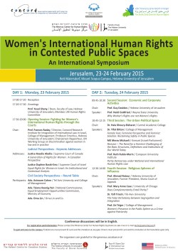 Women`s International Human Rights in Contested Public Spaces