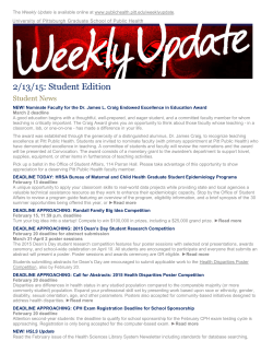 2/13/15: Student Edition - University of Pittsburgh Graduate School