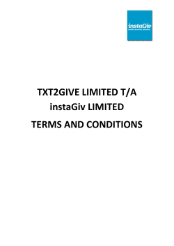 TXT2GIVE LIMITED T/A instaGiv LIMITED TERMS AND CONDITIONS