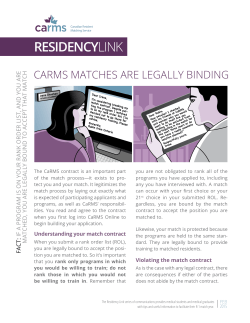 Residency Link: CaRMS matches are legally binding