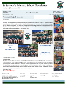 Current Newsletter - St Saviour`s Primary School
