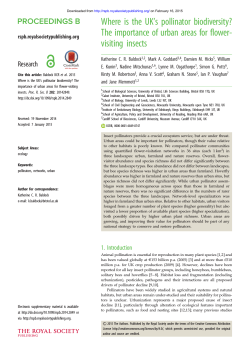 Where is the UK`s pollinator biodiversity? The importance of urban