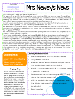 Weekly Newsletter - Mrs. Newey`s Website