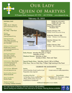 Weekly Bulletin - Our Lady Queen of Martyrs Parish