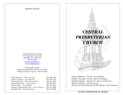 Order of service - Central Presbyterian Church