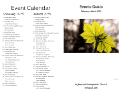 IPC Events - Inglewood Presbyterian Church