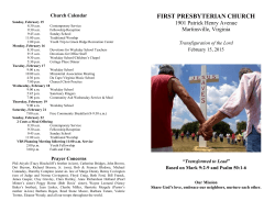 8:30 worship bulletin - First Presbyterian Church, Martinsville, Virginia