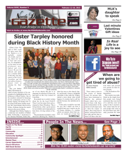 Sister Tarpley honored during Black History Month