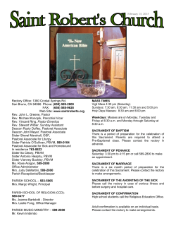 Current Bulletin - St. Robert`s Catholic Church