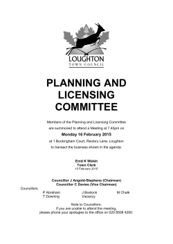 PLANNING AND LICENSING COMMITTEE