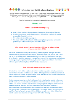 Information From The CCG Safeguarding Team FGM Feb 2015