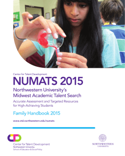 NUMATS Family Handbook 2015 - Center for Talent Development