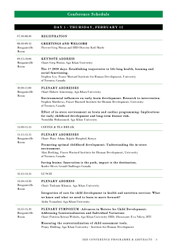 Conference Schedule - Aga Khan University