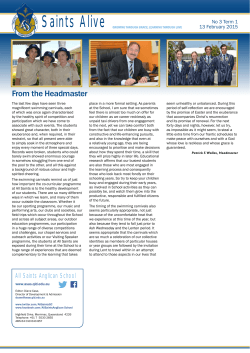 From the Headmaster - Saints Anglican School
