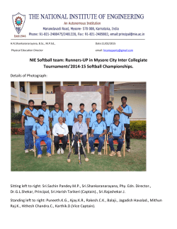 NIE Softball team: Runners-UP in Mysore City Inter Collegiate