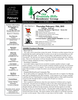 current newsletter - the Old Granada Hills Resident`s Group