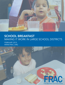 School Breakfast — Making it Work in Large Districts