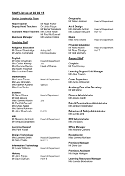 Staff List as at 02 02 15
