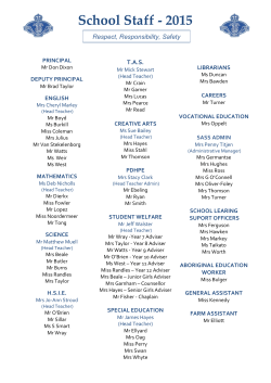2015 Staff List - Tumut High School