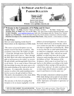 Feb 15, 2015 Bulletin - St. Philip Parish and St. Clare Mission