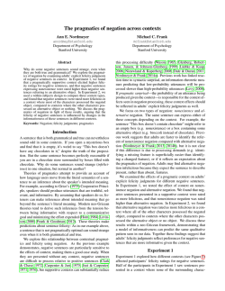 The pragmatics of negation across contexts