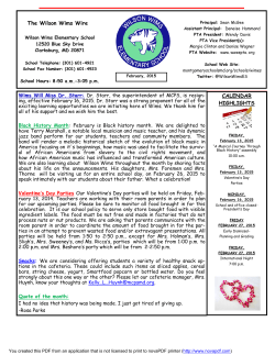 February 2015 Parent Newsletter.pub
