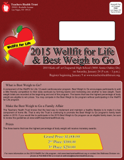 2015 Wellfit for Life & Best Weigh to Go