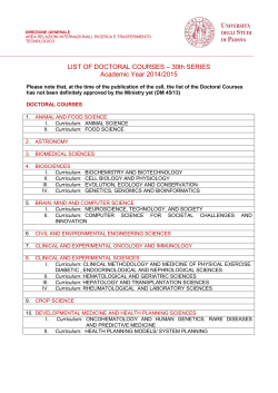 Annex 1 - List of Doctoral Schools and related research lines