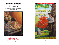 Lincoln Loved to Learn