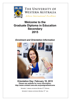 Welcome to the Graduate Diploma in Education