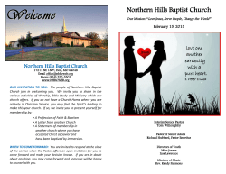 The Church Bulletin - Northern Hills Baptist Church