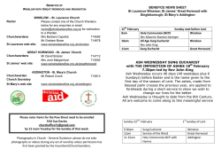 Pew Sheet - Winslow Benefice