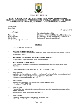 to Agenda - Wells City Council