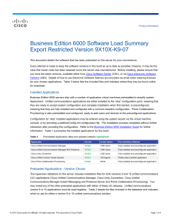 Cisco Business Edition 6000 Export Restricted Software