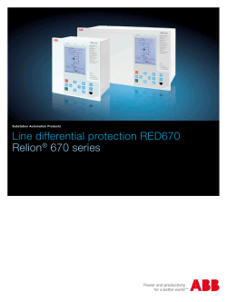 Line differential protection RED670 Relion® 670 series