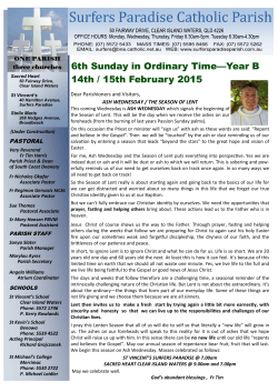 latest newsletter - Surfers Paradise Catholic Parish