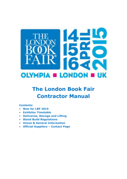 The London Book Fair Contractor Manual