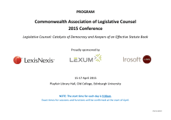 Commonwealth Association of Legislative Counsel 2015 Conference