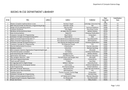 BOOKS IN CSE DEPARTMENT LIBARARY