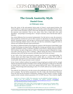The Greek Austerity Myth - The Centre for European Policy Studies